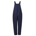 thumbnail image 5 of Pantalones con tirantes informales en general de lino para mujer, 5 of 5
