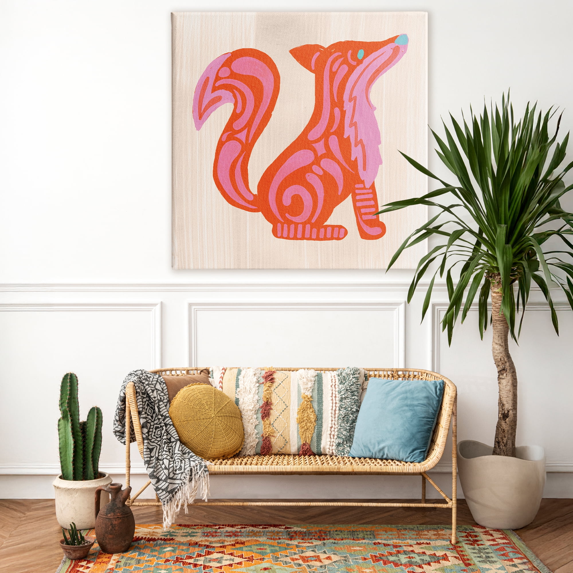 Stupell Industries Whimsical Folk Fox Vibrance Canvas Wall Art, design by The Paper Curator
