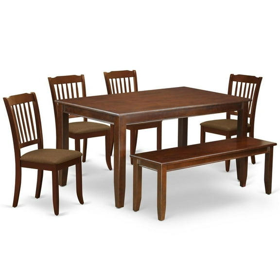 East West Furniture Dining Room Set Black, DUBR6-BLK-17