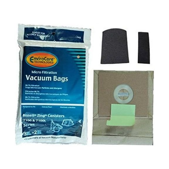 3 (1 pkg) Bissell Zing Vacuum Bags   Filters Maintenance Kit 3210, Inlet filter 203-7052, 1 Final filter-203-7054