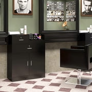 OmySalon Salon Storage Cabinet, Black, 13.8''