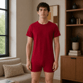 thumbnail image 2 of Special Needs Clothing Adults Popper Vest Short Sleeve Bodysuit with Crouch Snap Button, Adaptive Clothing for Adults with Special Needs, Supersoft Cotton Elastane Fabric, by Kaycey Red, 2 of 9