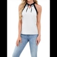 thumbnail image 1 of Blusas Sin Mangas con Cuello en V y Cordones para Mujer, Elegantes, de Oficina, con Bloques de Color, Informales, 2025. XXL, 1 of 10