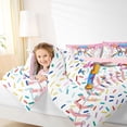 thumbnail image 3 of Castle Fairy Baseball Ice Cream Queen Bedding 7pcs, Sport Theme Dessert Bedding Comforter Set Queen, Pink Blue White,Pink Reversible, 3 of 7