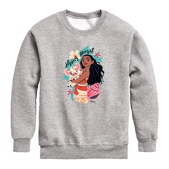 Disney - Moana Strong Spirit - Toddler Boys Fleece Crew Sweatshirt