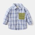 thumbnail image 2 of Ashirexll Boys Long Sleeve Shirts Plaid Long Sleeve Button Up Outerwear Shirt with Pockets for Kids 2-8 Years, 2 of 6