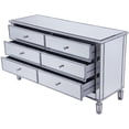 thumbnail image 4 of Pemberly Row 6 Drawer rary Mirrored Dresser in Antique Silver, 4 of 13