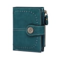 thumbnail image 3 of TAZAG Oil Leather Women's Short Wallet Zipper Coin Bag Hollow Multi-Function Card Holder, 3 of 8