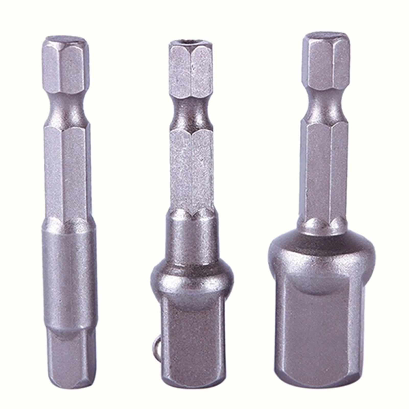 Limei 3Pcs/Set Quick Change Chuck Socket Adapter Adaptor 1/4" Hex Shank to 3/8" Set