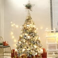 thumbnail image 1 of Yialzm Christmas Decorations Five Point Star Treetop Christmas Light Holiday Tree Decor Traditional Iron Metal Tree Topper Indoor Outdoor Easy Installation Photo Prop Pentagram 10.2in Gold, 1 of 8