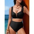 thumbnail image 5 of SHEWIN Women Swimsuits Bikinis Sets Bathing Suits 2 Piece Sets High Waisted Bikini Swimming Suits Cut Out Vacation Outfits Black L, 5 of 10