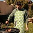 thumbnail image 4 of Green White Checkerboard Checkered Pattern Apron-Garden Aprons for Women with Pockets-Cotton Linen Waterproof Kitchen Cooking Gardening Aprons Adjustable for Kitchen,Cooking,BBQ and Salon 33x27 Inch, 4 of 7