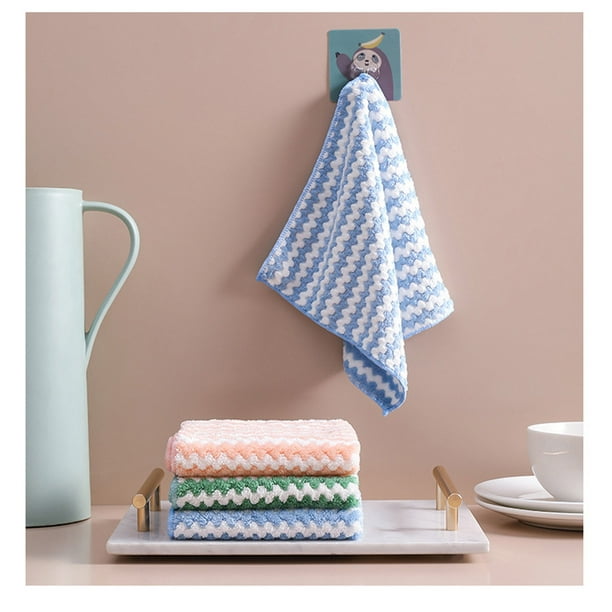 5 paños de cocina engrosados wave: paños de terciopelo para cocina y desengrasado, altamente absorbentes y duraderos, 25x25cm (set de 5)