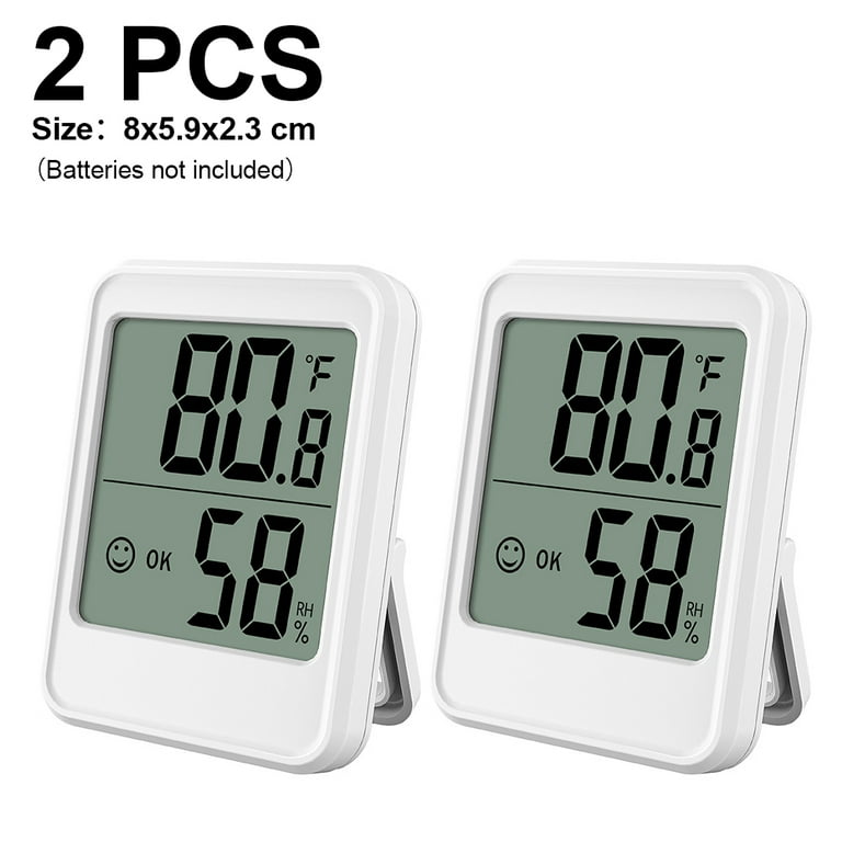 2pcs Indoor Thermometer Digital Hygrometer with Precise Measured Values  Humidity Gauge Room Thermometer for Home with Accurate Temperature Humidity  Monitor for Greenhouse, Office, Plant, BasementC 