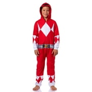 Power Rangers Boy's Character 1 Piece Hooded Union Suit Sleep Pajama
