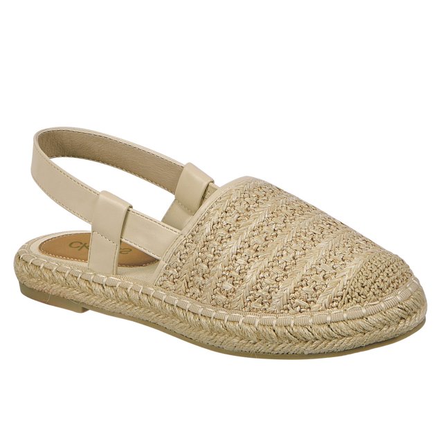 Sandalia con Tacon de 1 cm para Dama Mujer en color Beige, Elaborado de Textil. Cklass 702-02