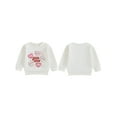 thumbnail image 2 of Gupgi Chandail en Molleton Fille Tout-Petit Saint-Valentin Lettre Donut Cœur Imprimé Manches Longues Col Rond Pull, 2 of 9