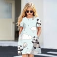 thumbnail image 4 of Filles Été Robe Mode Dessin Animé Mignon Cartoon Panda Imprimer Femmes Robes Filles Manches Courtes Princesse Robe Filles Vêtements FJH, 4 of 4