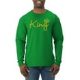thumbnail image 1 of Wild Bobby, King Gold Script, Pop Culture, Men Long Sleeve Shirt, Kelly, Large, 1 of 4