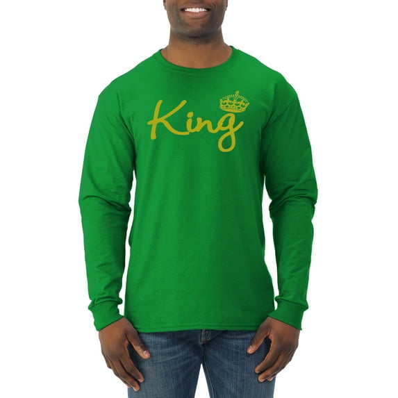 Wild Bobby, King Gold Script, Pop Culture, Men Long Sleeve Shirt, Kelly, Large