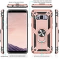 thumbnail image 3 of Compatible for Samsung Galaxy S8 Case with HD Screen Protector, Military-Grade Shockproof Protective Phone Case with Magnetic Kickstand Ring for Samsung S8 Rose Gold, 3 of 15