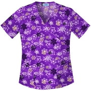 Dots Winter Mock Wrap Scrub Top