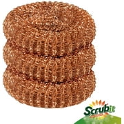 12 Pack Copper Coated Scourers by SCRUBIT - Scrubber Pad Used for Dishes, Pots, Pans, and Ovens. Easy scouring for Tough Kitchen Cleaning.