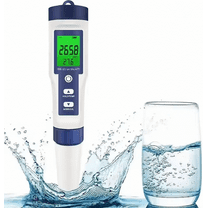 Lzyawe Pool Salt Tester & PH Meter, Hofun Digital Salinity Meter and PH Tester for Pool Saltwater and Drinking Water, 5 in 1 Salinity PH Temp EC and TDS Meter Swimming Pool Hot Tub Spas-1220