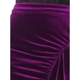 thumbnail image 5 of INSPIRE CHIC Women's Velvet Skirt Ruched High Waist Bodycon Formal Evening Cocktail Midi Pencil Skirts M Purple, 5 of 6