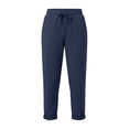 thumbnail image 3 of Vrorvz Crop Pants for Women Elastic High Waisted Pant Loose Casual Workout Athletic Trouser Ladies Trousers, 3 of 4