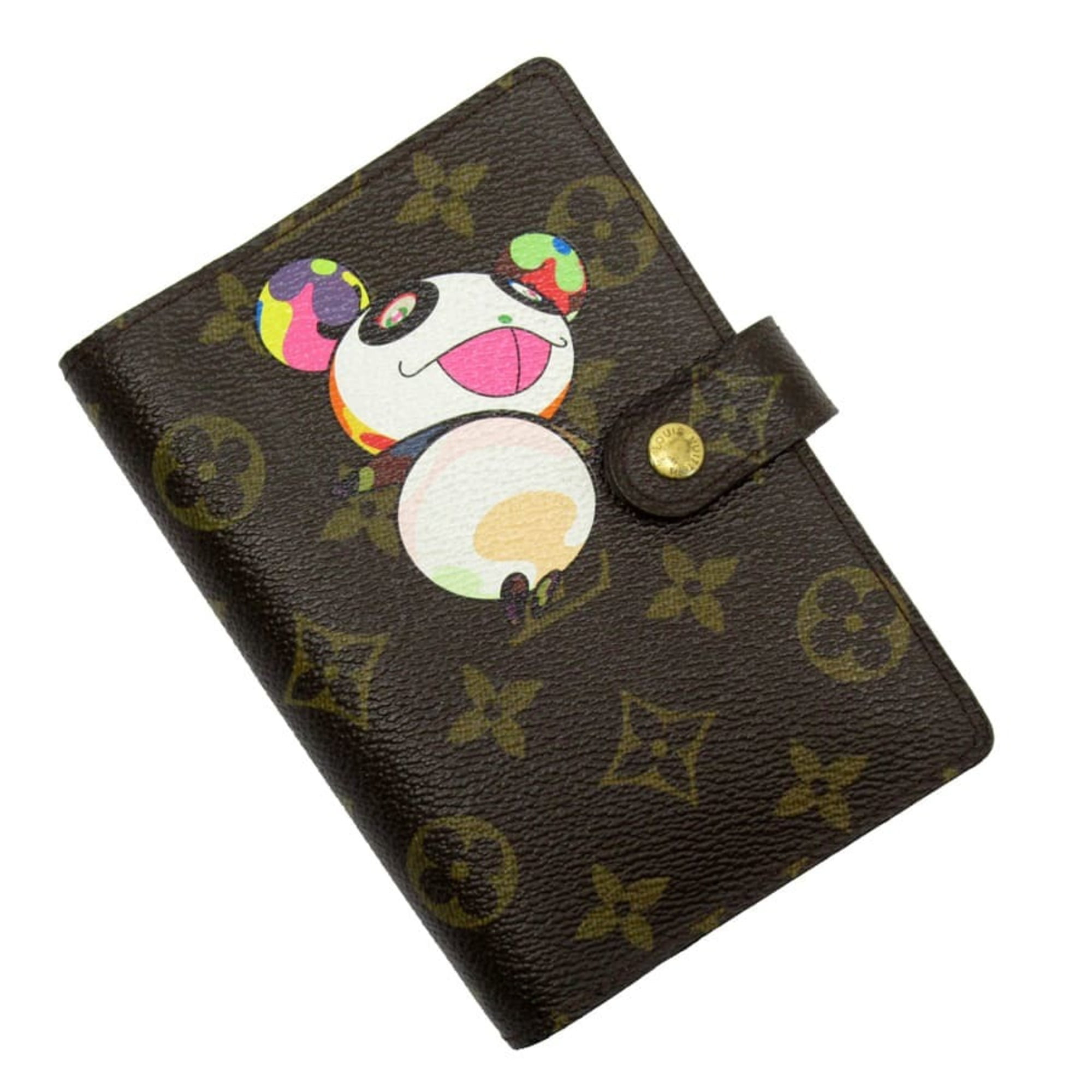 Authenticated Used Louis Vuitton Notebook Cover Agenda Monogram Panda  Takashi Murakami PM Canvas R20011 