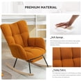thumbnail image 6 of BISHE Adjustable Rocking Chair with Footrest - Plush Teddy Fabric Glider Recliner, High Back Ergonomic Rocker Chair for Living Room & Bedroom, Easy Assembly, Storage Pocket, Caramel, 6 of 8