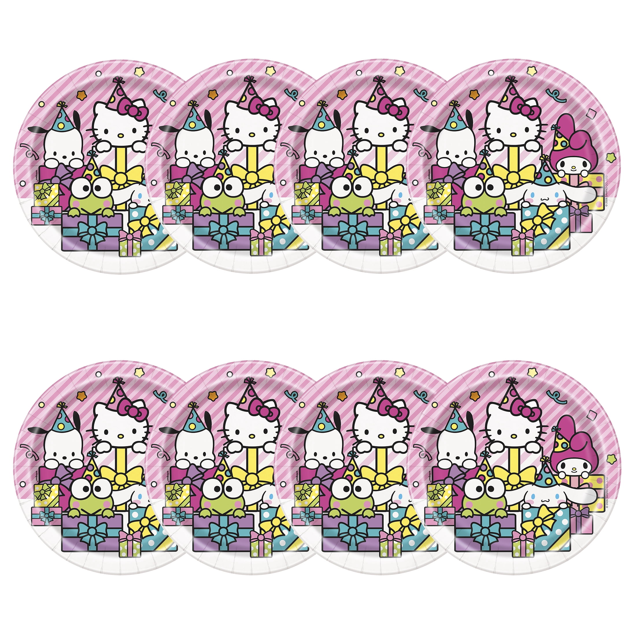 Hello Kitty 8 Count 6.75IN Multicolor Dessert Paper Plates