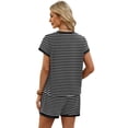 thumbnail image 5 of Wiholl Two Piece Sets for Women Summer Lounge Short Sets Cap Sleeve Crew Neck Sweatsuit with Pocket, 5 of 8