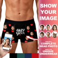 thumbnail image 2 of KHONTS Valentine's Day Personalized Boxers for Men Custom Face Underwear with Picture Boyfriend Customized Boxer Briefs Black5 L, 2 of 9