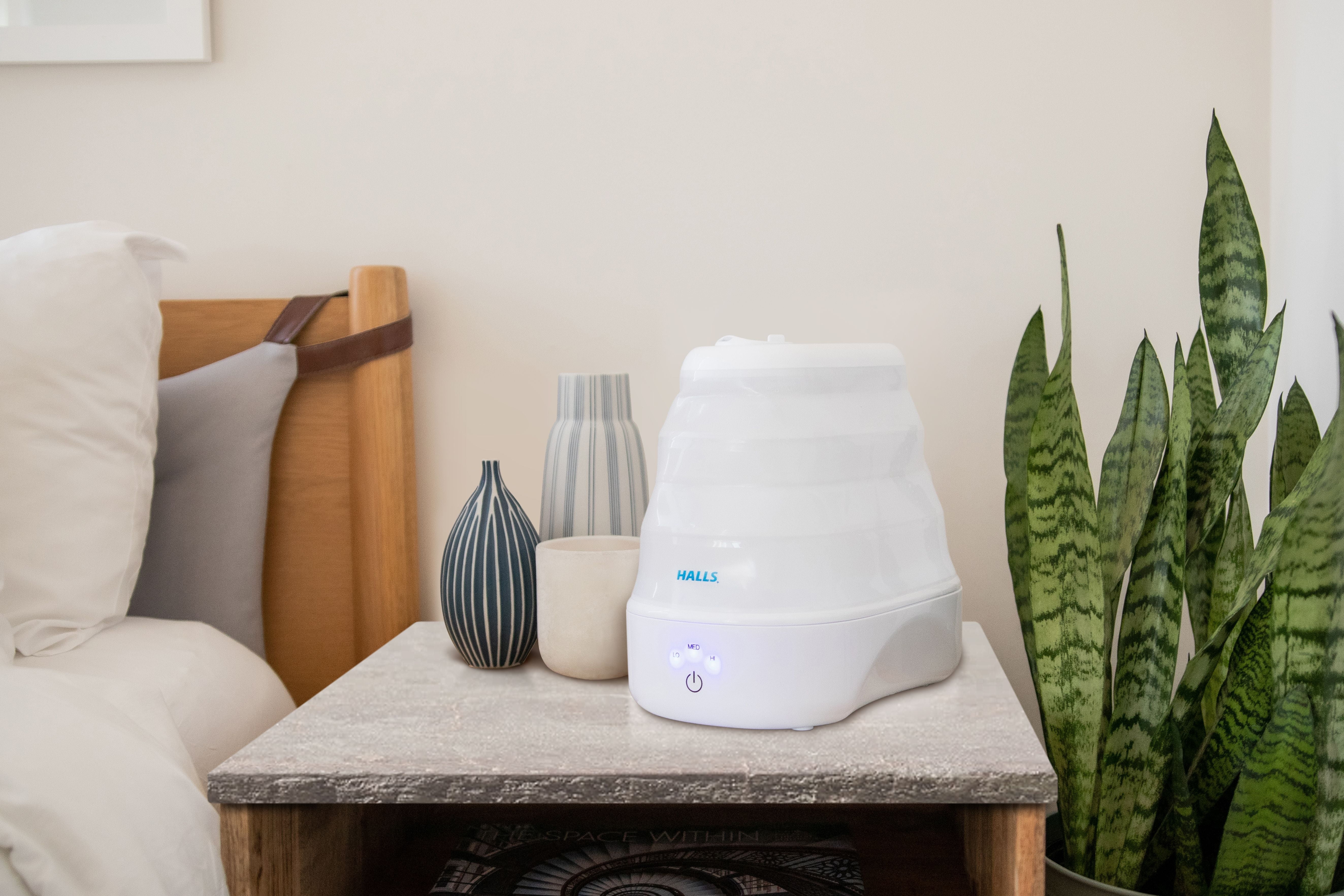 (2 pack) Crane x HALLS® Collapsible Cool Mist Humidifier, 3.5L/1 Gallon, White