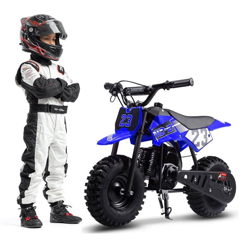 SAY YEAH Mini Bike,Gas Powered Kids Dirt Bike for Age 8-14,38*27*22in,Blue