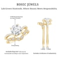 thumbnail image 5 of Rosec Jewels Lab Created Diamond Engagement Ring Set with Wedding Band (8 mm, 2 Ct, EF-VS Grade), 14K Yellow Gold, US 7.00, 5 of 8