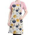 thumbnail image 5 of Pioneer Flower Floral Print Pattern Apron for Women and Men, Cotton Linen Waterproof with Pockets, Adjustable, 33x27 Inch for Kitchen, Gardening, BBQ, Salon, 5 of 6