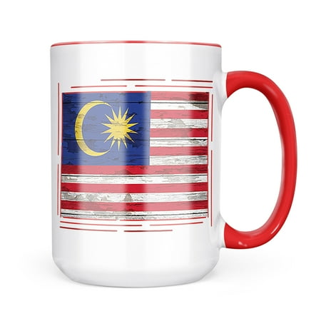 

Neonblond Flag on Wood Malaysia Mug gift for Coffee Tea lovers