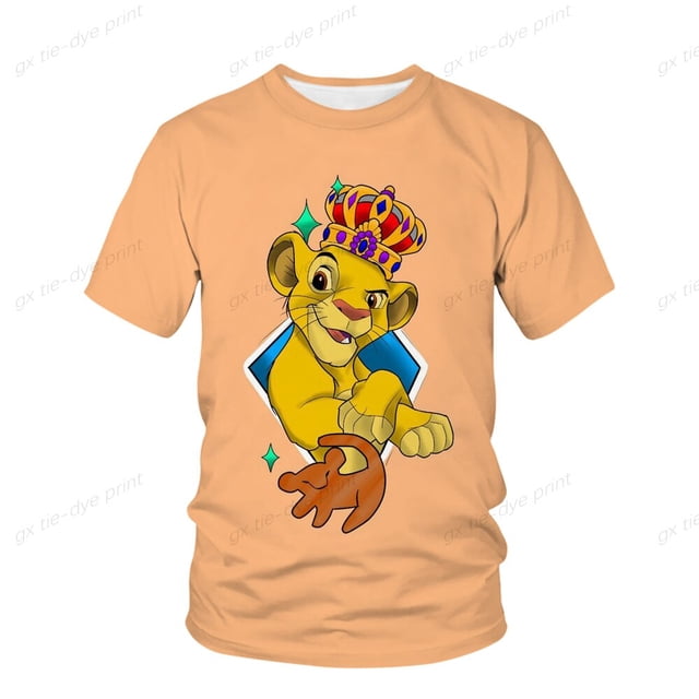 Kawaiisimba y Nara Rey León impreso 3D camiseta mujer casual suelta Unisex camiseta Harajuku camiseta verano niñas niños T-shirt90 Gao Jinjia LED