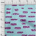 thumbnail image 2 of oneOone Velvet Aqua Blue Fabric Geometric Rounded Rectangle Sewing Material Print Fabric By The Yard 58 Inch Wide, 2 of 4