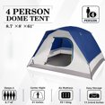 thumbnail image 2 of Camping Tent, 4 Person Dome Tents for Camping with Rainfly, Waterproof Clip Easy Setup Portable Family Tent with Mesh Windows, 20% More Headroom Backpacking Tents for Camping & Hiking, 2 of 9