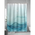 thumbnail image 5 of Abstract Ombre Blue Ocean Wave Shower Curtain, Sky Moon Modern Waterproof Shower Curtain Set with 12 Hooks Lightweight Washable Fabric Shower Curtains for Bathroom 36x72 Inches, 5 of 6