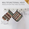 thumbnail image 4 of Yayeee Oven Mitts and Pot Holder Set of 2 Heat Resistant Kitchen Gloves Baking Hot Pad, Tribal Art, 4 of 5