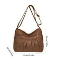 thumbnail image 3 of Women’s Multi-Layer Shoulder Bag | Fashionable Pleated Large Capacity Tote | Versatile Vintage PU Leather Handbag | Trendy Purse for Travel, Work, Shopping | 27x20x12cm | Black/Brown/White, 3 of 6