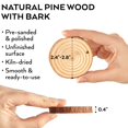thumbnail image 2 of Rodajas de madera de pino ARTEZA de Craft Wood, 6-7 cm, 45 unidades, 2 of 9