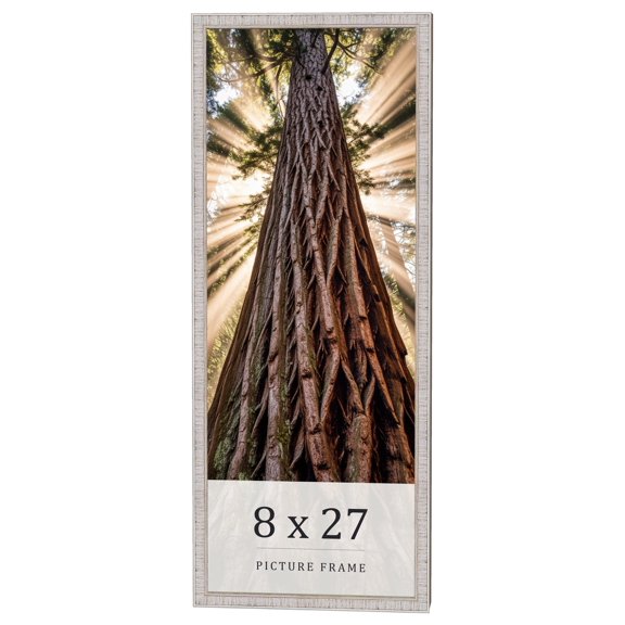 8x27 Frame White Real Wood Picture Frame Width 0.75 inches | Interior Frame Depth 0.5 inches |