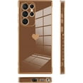 thumbnail image 4 of Samsung Galaxy S22 Ultra Case - Love Heart Electroplate, Luxury Elegant, Camera Protector, Soft TPU, Shockproof, Brown, 4 of 11