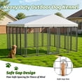 thumbnail image 6 of Ironovahome Large Outdoor Dog Kennel with Waterproof UV-Resistant Cover, Heavy-Duty Galvanized Steel Metal Frame, Wire Mesh & Security Lock, Dog Kennel Run Pet Enclosure for Outdoor, 6 of 8